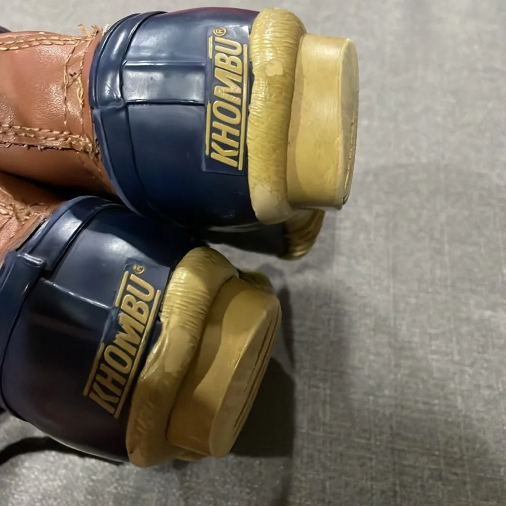 Khombu Tan Blue Duck Boot Ankle Booties  Thermolite rain or snow boot